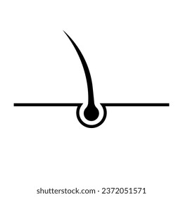 Flat design thin human hair icon. Vector.