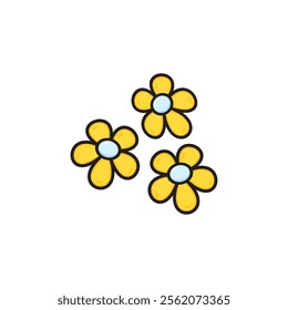 flat design a three flower icon symbol concept