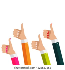 Flat Design Thumbs Up Background . Vector Illustration EPS10