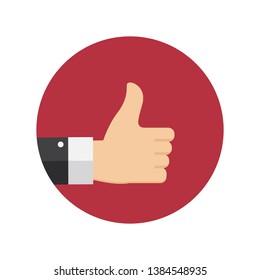 Flat Design Thumbs Up Icon Background . Vector Illustration EPS10
