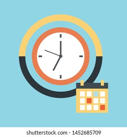 flat design of time management, modern vector illustration