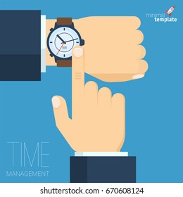 Flat design time management vector abstract template.