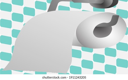 Flat Design Tissue Vector for copy space (Text , Announcement , Advertisement ,Massage and other) in toilet wall background