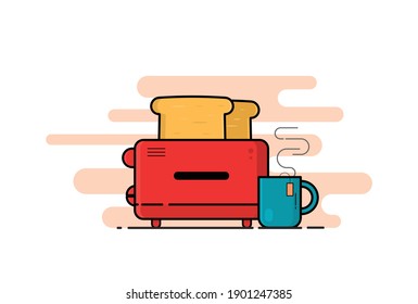 Flat design toaster vector eps