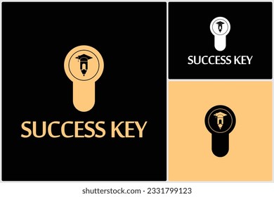 Flat Design of Toga Hat Keyhole Logo Icon Vector Design