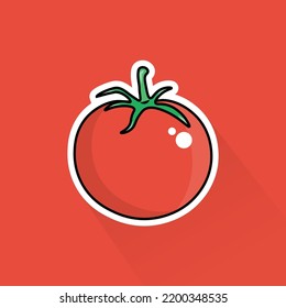 Flaches Design von Tomato, kann als Aufkleber, Logo und Poster verwendet werden