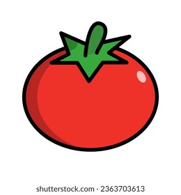 Icono de tomate de diseño plano. Verdura. Vector.