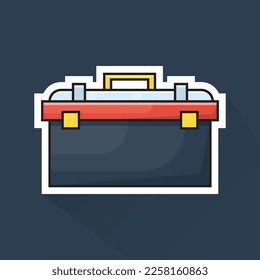 Flat Design of Tool Box, can be used as sticker, logo, and poster