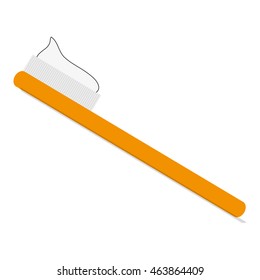 flat design toothbrush with paste icon vector illustration