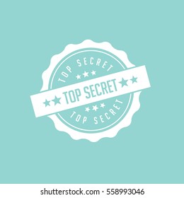 Flat design top secret stamp, symbol, icon. EPS 10 vector.