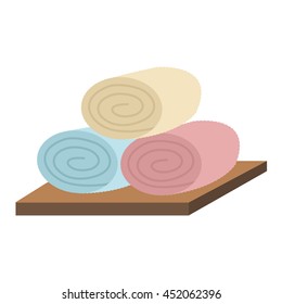 flat design towels on board icon vector illustration