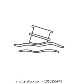 flat design toxic waste contamination on water icon. Element of Oil for mobile concept and web apps icon. Outline, thin line icon for website design and development, app 