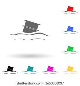 flat design toxic waste contamination multi color style icon. Simple glyph, flat vector of Oil icons for ui and ux, website or mobile application