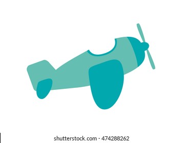 flat design toy airplane icon vector illustration