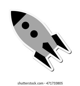 flat design toy rocket icon vector illustration