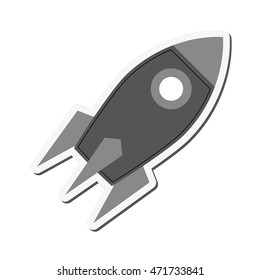 flat design toy rocket icon vector illustration