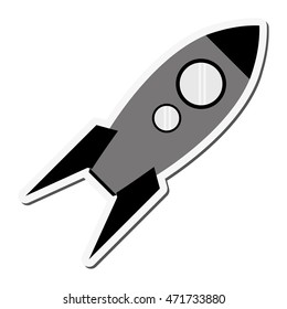 flat design toy rocket icon vector illustration