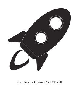 flat design toy rocket icon vector illustration