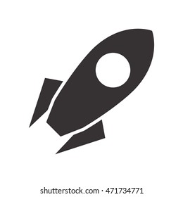 flat design toy rocket icon vector illustration
