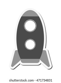 flat design toy rocket icon vector illustration