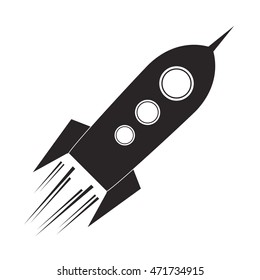 flat design toy rocket icon vector illustration