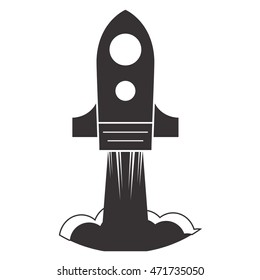 flat design toy rocket icon vector illustration