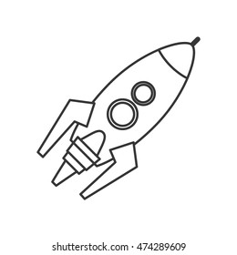 flat design toy rocket icon vector illustration