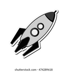 flat design toy rocket icon vector illustration