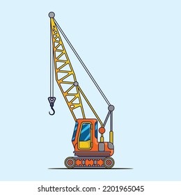 Flat design Tractor, excavator collection vehicle cartoon. building transportation isolated