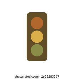 Flache Design-Ampel-Illustration mit rotem Gelb und grünem Signal auf weißem Hintergrund