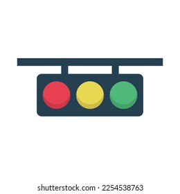 Luz de tráfico de diseño plano. Dispositivo de seguridad del tráfico. Vector.