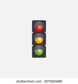 Flat design Traffic Lights vector illustration, traffic lights icon, isolated on white background