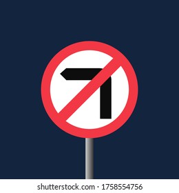 flache Gestaltung des Verkehrszeichens auf der linken Seite