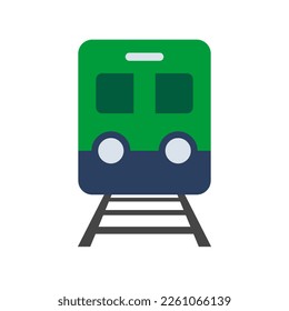 Flat design train. Subway and railroad. Vector.