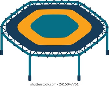 El trampolín de diseño plano aislado en un fondo blanco. Sencillo estilo geométrico de la ilustración del vector trampolino.