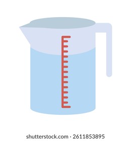 Flat design transparent measuring cup icon. Vector.