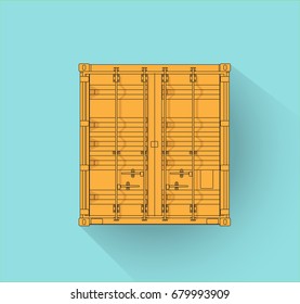 Flat design transport container, editable illustration, outlined, stock vector