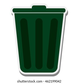flat design trash can icon vector illustration