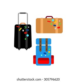 Flat design travel bag set