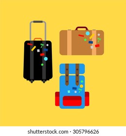 Flat design travel bag set