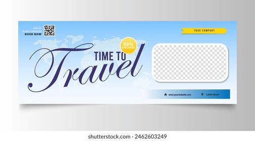 Flat design travel banner or web template