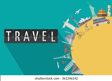 Flat design travel concept