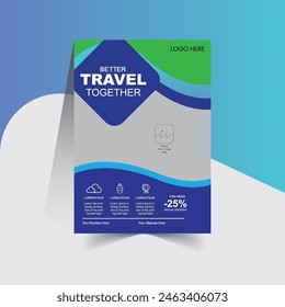 flat design travel flyer template