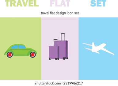 conjunto de iconos de viaje de diseño plano