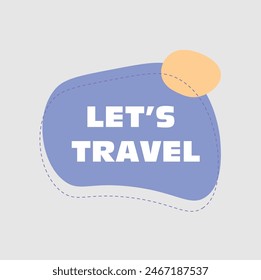 Vector de forma de fondo plano de la etiqueta de viaje 