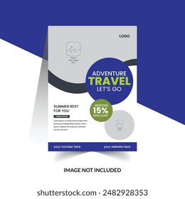 flat design travel poster flyer template