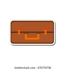 flat design travel suitcase topview icon vector illustration