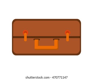 flat design travel suitcase topview icon vector illustration