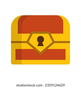 Flat design treasure chest icon. Vector.