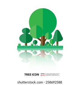 flat design tree icon vector illustration